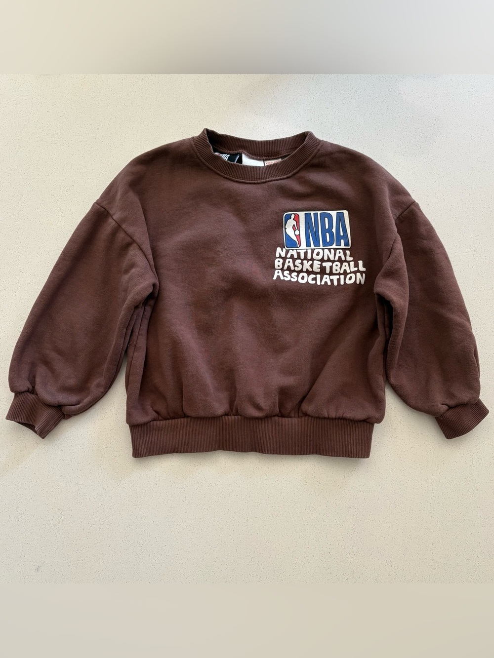 Zara NBA Graphic Sweatshirt Brown, Size 3/4